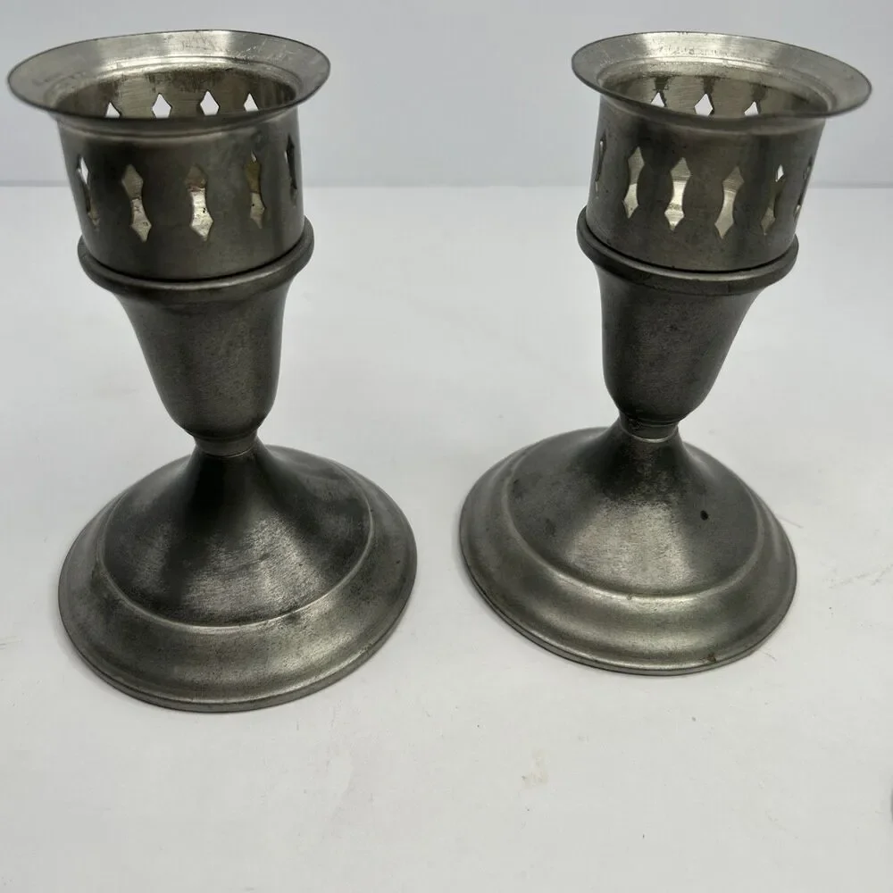 Towle Italian Pewter Convertible Candlesticks (Model 76671